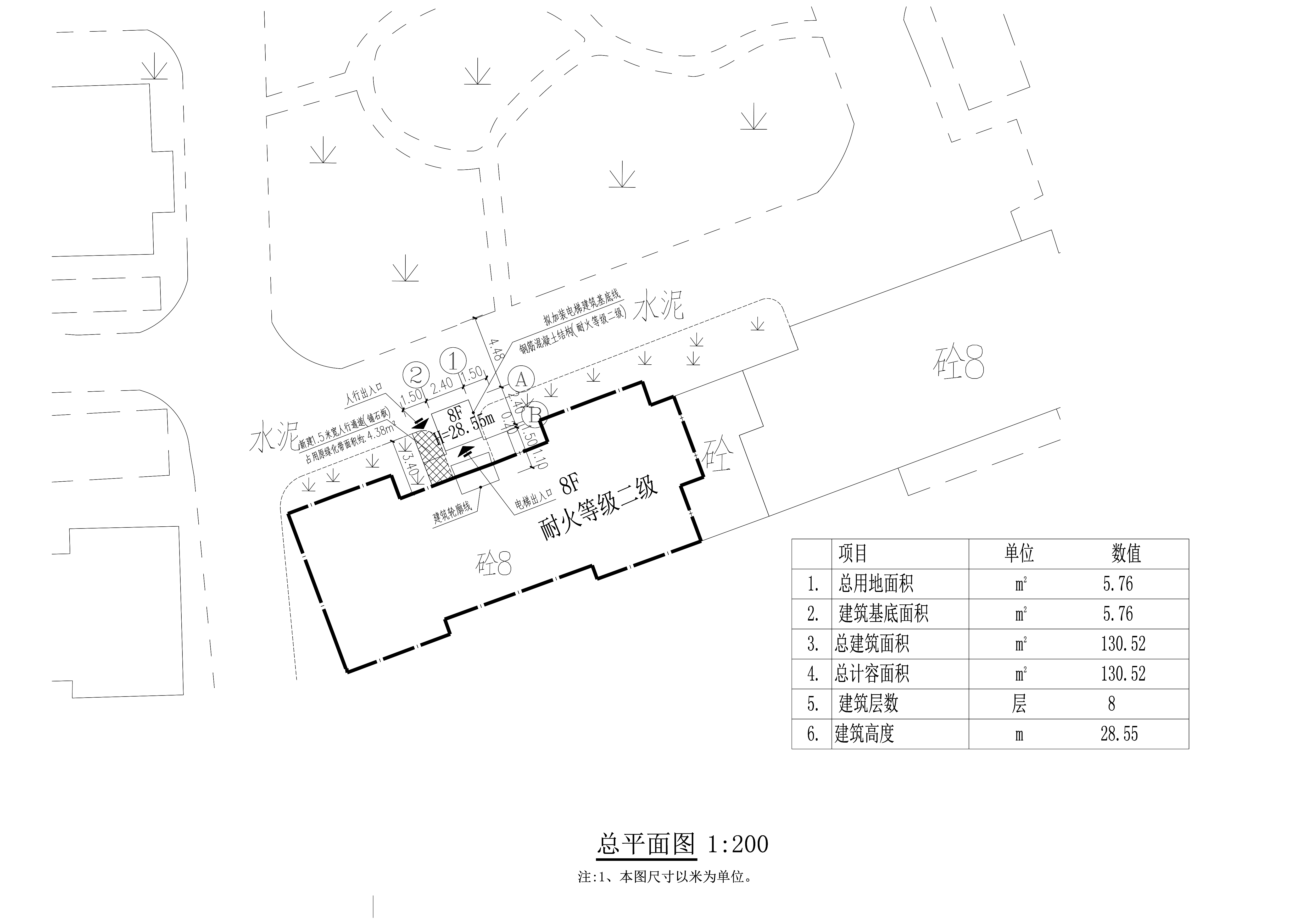 清遠(yuǎn)市新城電信局宿舍第4幢加裝電梯建筑總平面圖.jpg