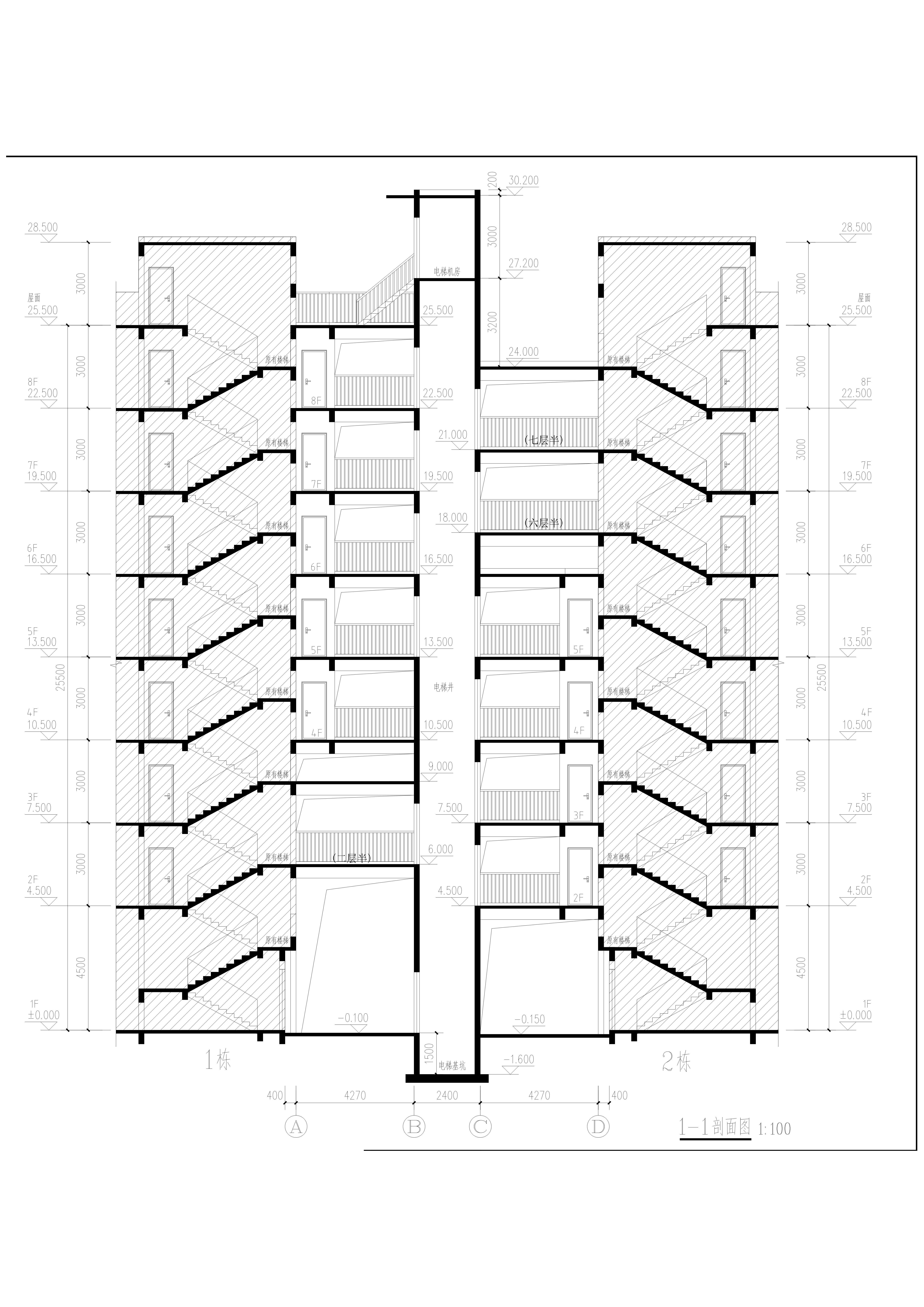 清遠市新城東二號區(qū)建行宿舍1棟2棟1梯加裝電梯剖面圖_1.jpg